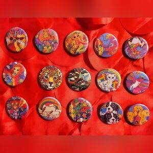 Lisa Frank Pin Back Button Collection #2 - 15 Buttons